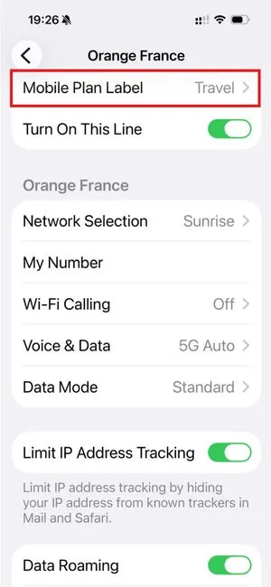 eSIM label