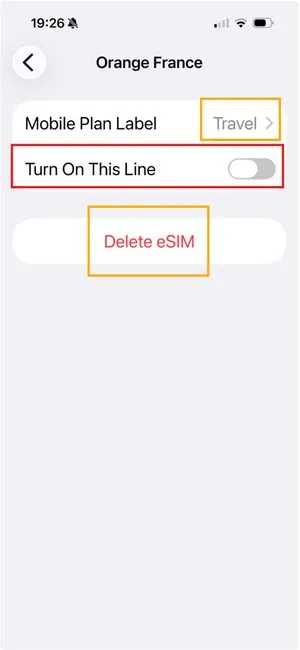 Disable the wrong eSIM