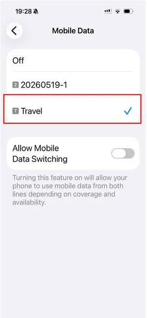 Set data to eSIM